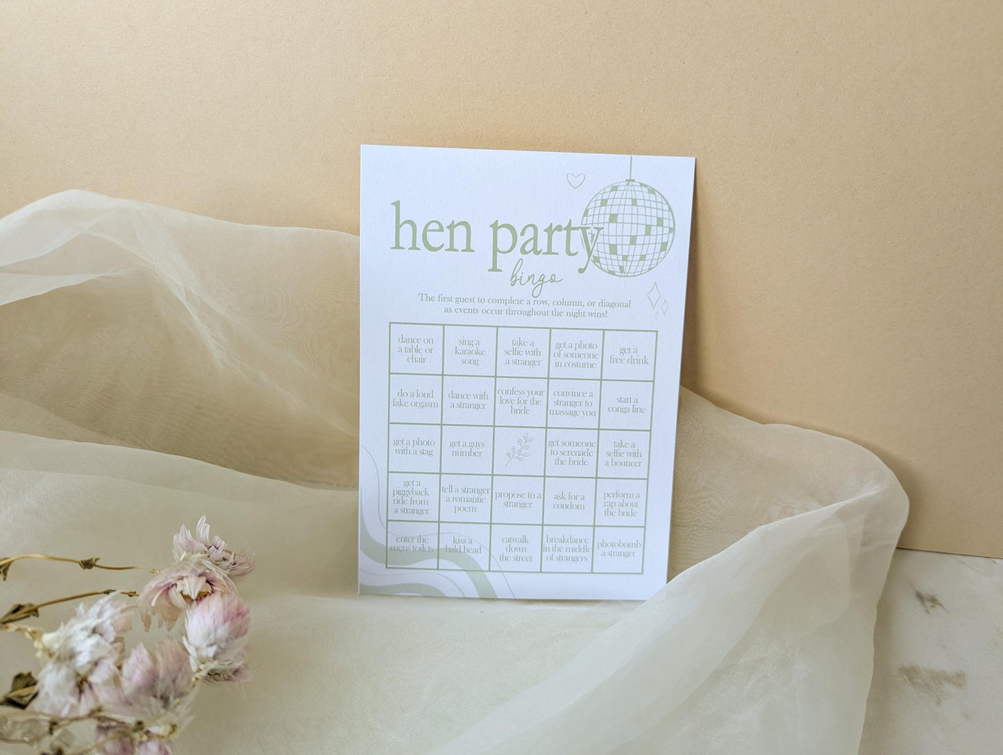Hen Do Party Games Bundle, Last Dance, Bridal Bingo, Advice, Guess the Dress, Would She Rather