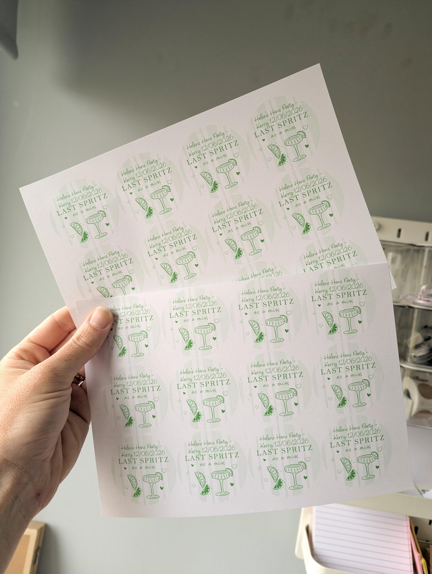 Last Spritz As a Miss Hen Party Stickers, Orange, Bridal Shower Favour Stickers, Goody Bags