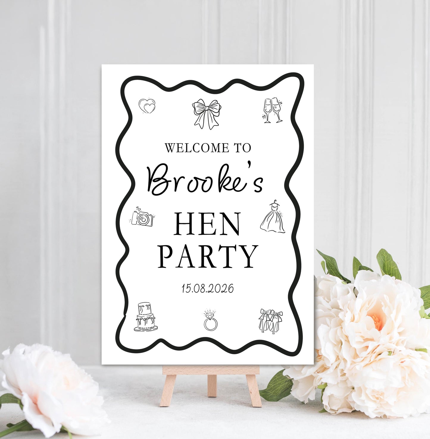 Hen Party Welcome Sign: Hen Weekend, Personalised, Bridal Shower, A4, A3 Printed