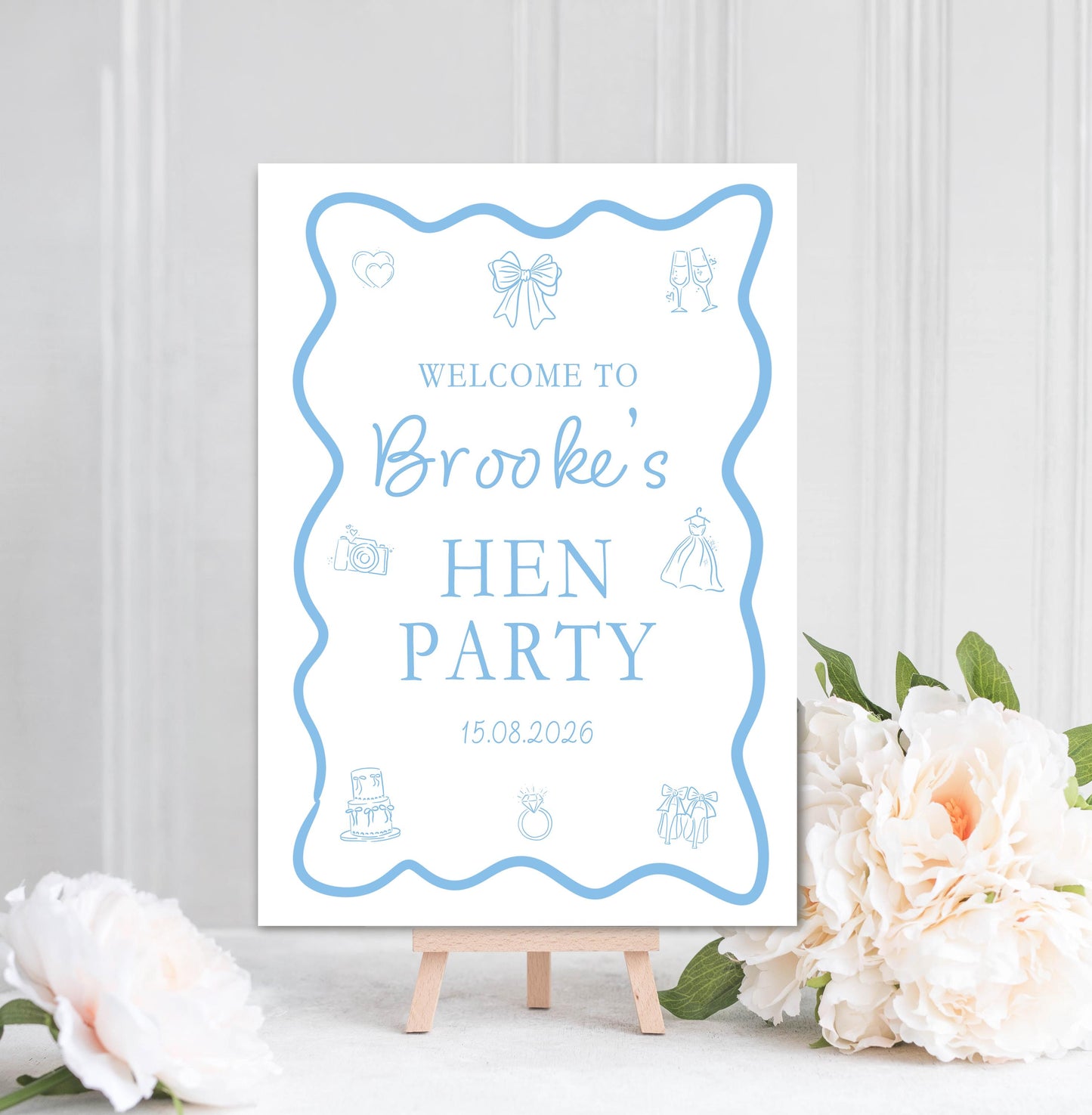 Hen Party Welcome Sign: Hen Weekend, Personalised, Bridal Shower, A4, A3 Printed
