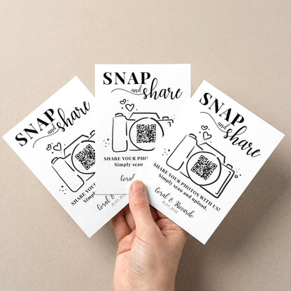 Personalised QR Code Sign; Snap and Share, Capture the Love, Printed