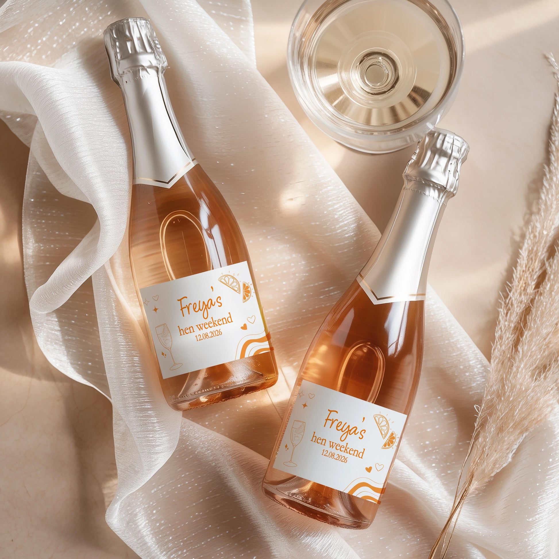 Personalised Bridesmaid Mini Prosecco Labels; Hen Party Stickers, Last Spritz, Champagne Bottle Labels