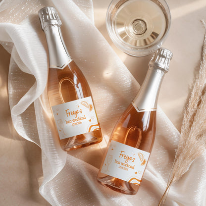 Personalised Bridesmaid Mini Prosecco Labels; Hen Party Stickers, Last Spritz, Champagne Bottle Labels