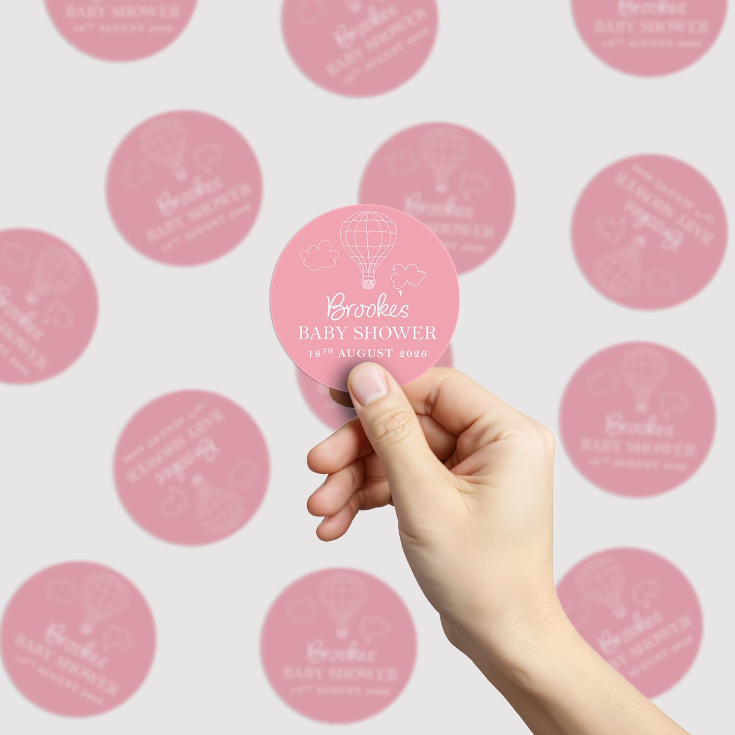 Neutral Hot Air Balloon Favour Stickers; Adventure Awaits, Baby Shower Girl Boy, up up and away