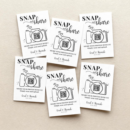 Personalised QR Code Sign; Snap and Share, Capture the Love, Printed