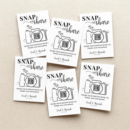 Personalised QR Code Sign; Snap and Share, Capture the Love, Printed