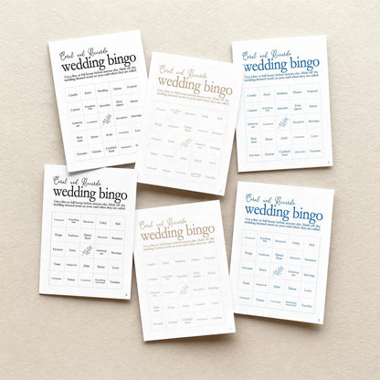 Wedding Bingo, Wedding Reception Game, Guest Bingo, Wedding Table, Bridal Bingo