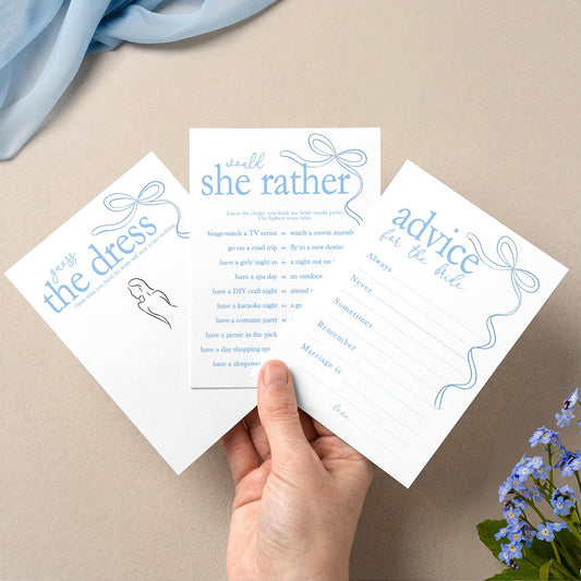 Hen do Party Games Bundle, Tie the Knot, Bridal Bingo, Advice, Guess the Dress, Would She Rather