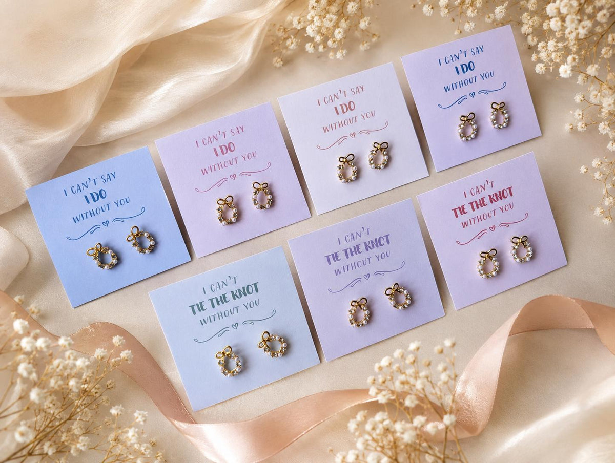 Bridesmaid Earrings, Proposal Gift, Maid of Honour, Tie the Knot