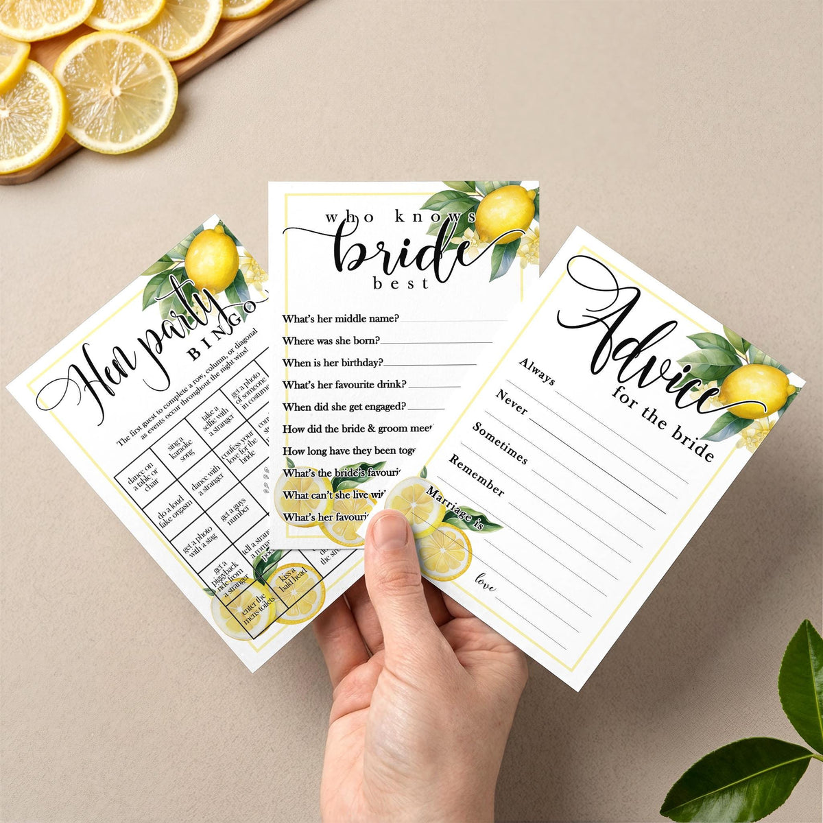 Lemon Theme Hen Party: She found her main squeeze, Bride to be, A6 Card