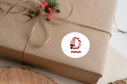 Customised Father Christmas Present Sticker, Gift Tag from Santa, Xmas Initial Name Label