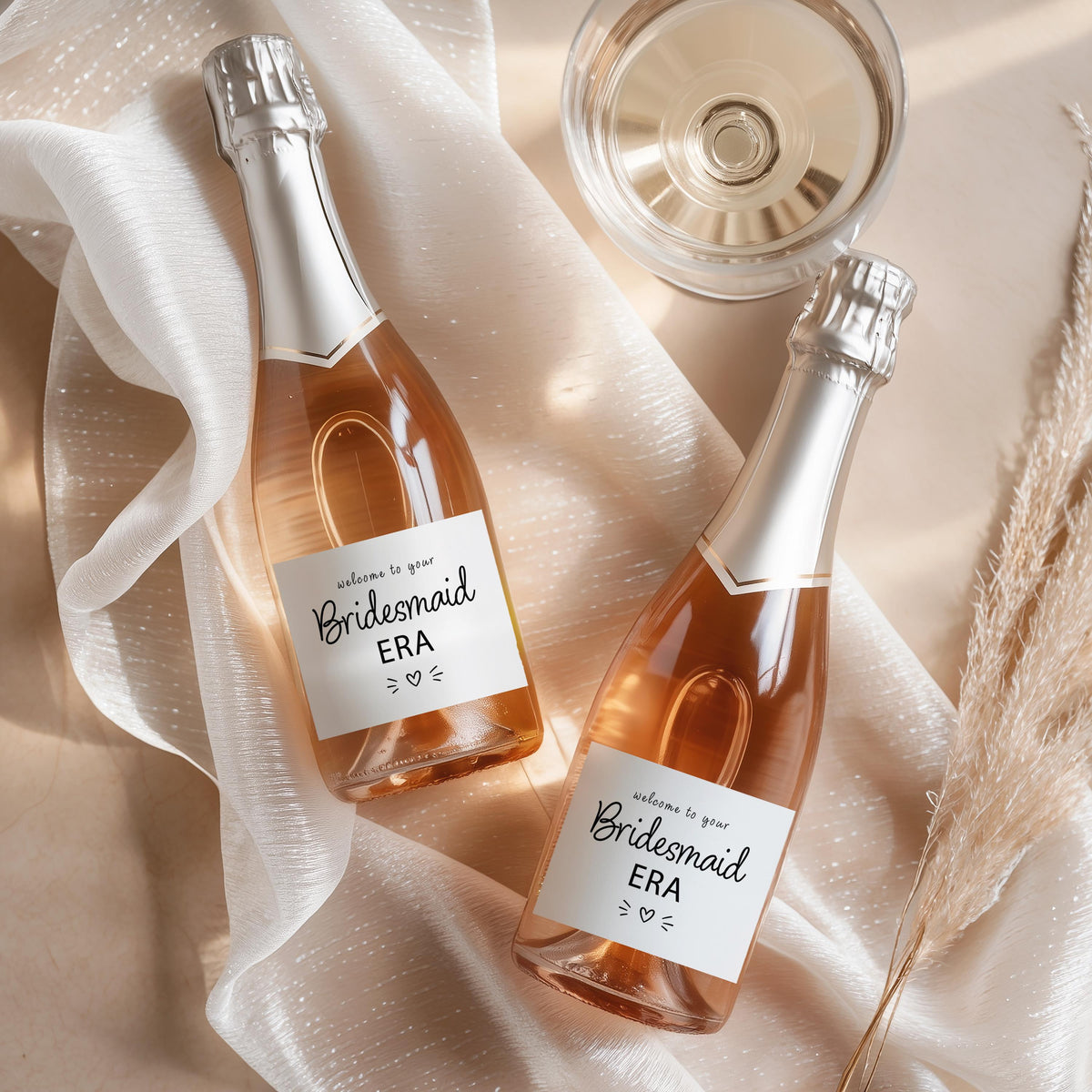 Bridesmaid Mini Prosecco Labels; Hen Party Stickers, Bridesmaid Era, Champagne Bottle Labels