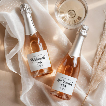 Bridesmaid Mini Prosecco Labels; Hen Party Stickers, Bridesmaid Era, Champagne Bottle Labels