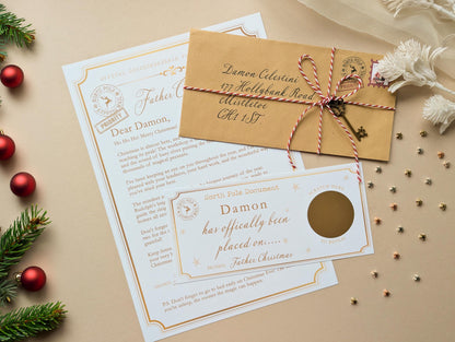 Personalised Letter From Father Christmas, Nice List Certificate, Kids Santa Letter, North Pole Mail