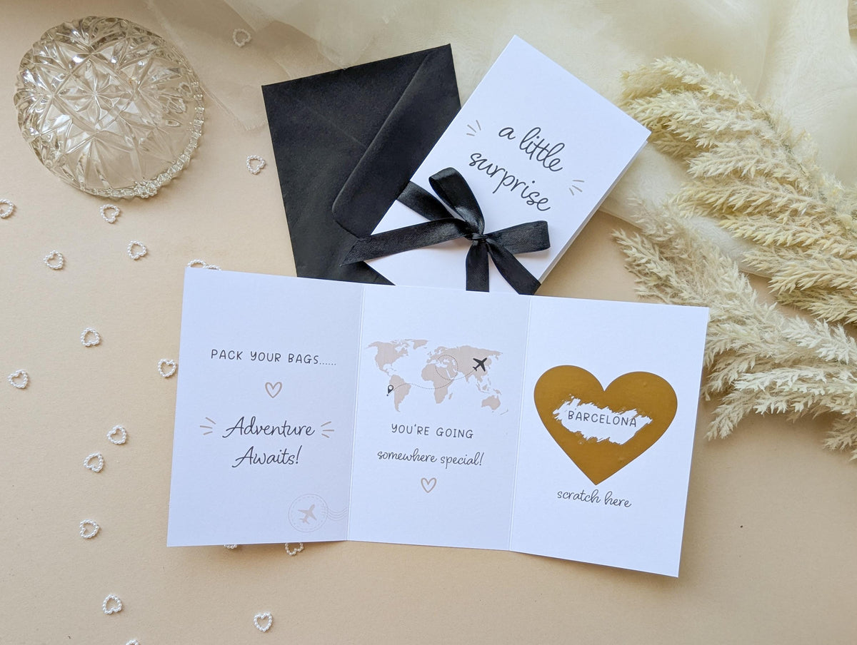 Surprise Card Holiday, Birthday Gift Reveal For Her/Him, Anniversary Ticket