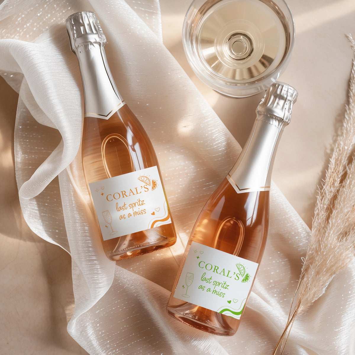 Bridesmaid Mini Prosecco Labels; Hen Party Stickers, She's Tying The Knot, Champagne Bottle Labels