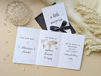 Surprise Card Holiday, Birthday Gift Reveal For Her/Him, Anniversary Ticket