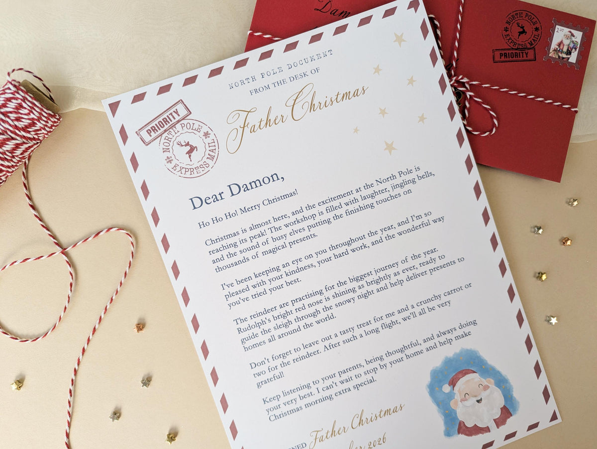 Personalised Letter From Father Christmas, Nice List Certificate, Kids Santa Letter, North Pole Mail