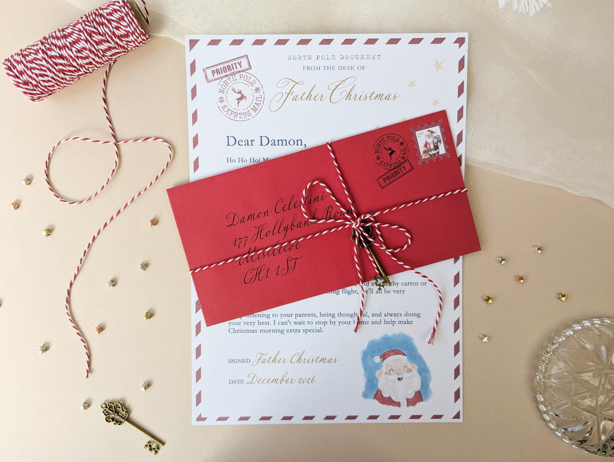 Personalised Letter From Father Christmas, Nice List Certificate, Kids Santa Letter, North Pole Mail