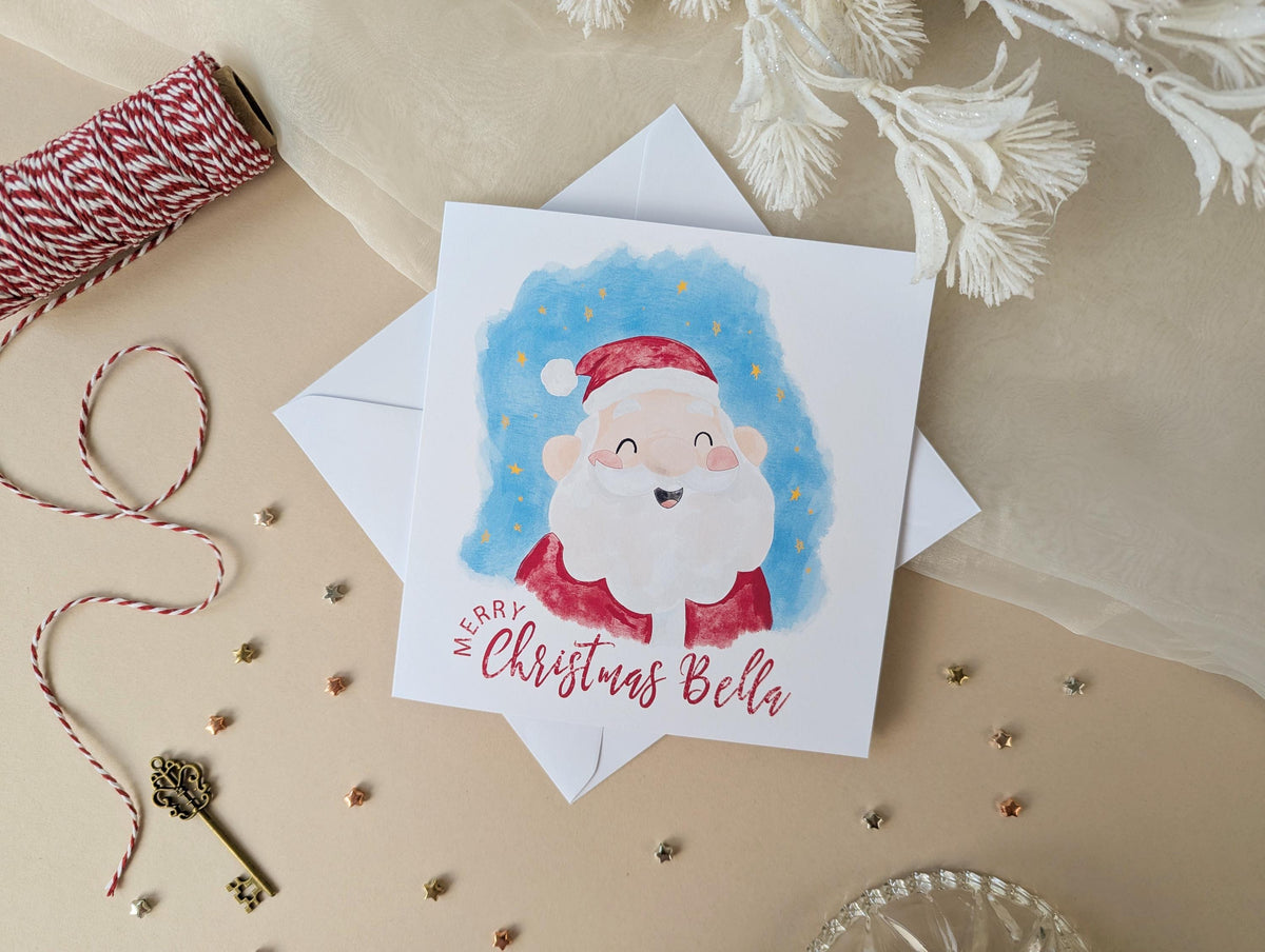 Personalised Kids Christmas card, Father Christmas Card, Letter from Santa, Name Xmas