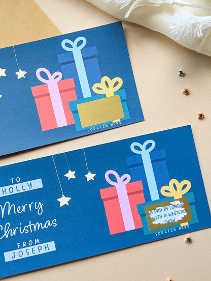 Personalised Christmas Gift Reveal Scratch Card Voucher