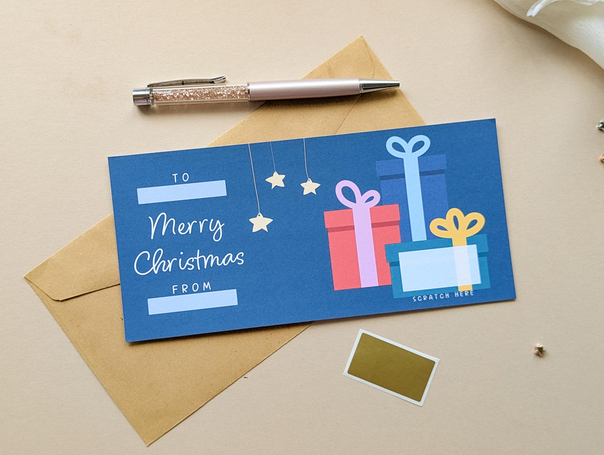Personalised Christmas Gift Reveal Scratch Card Voucher