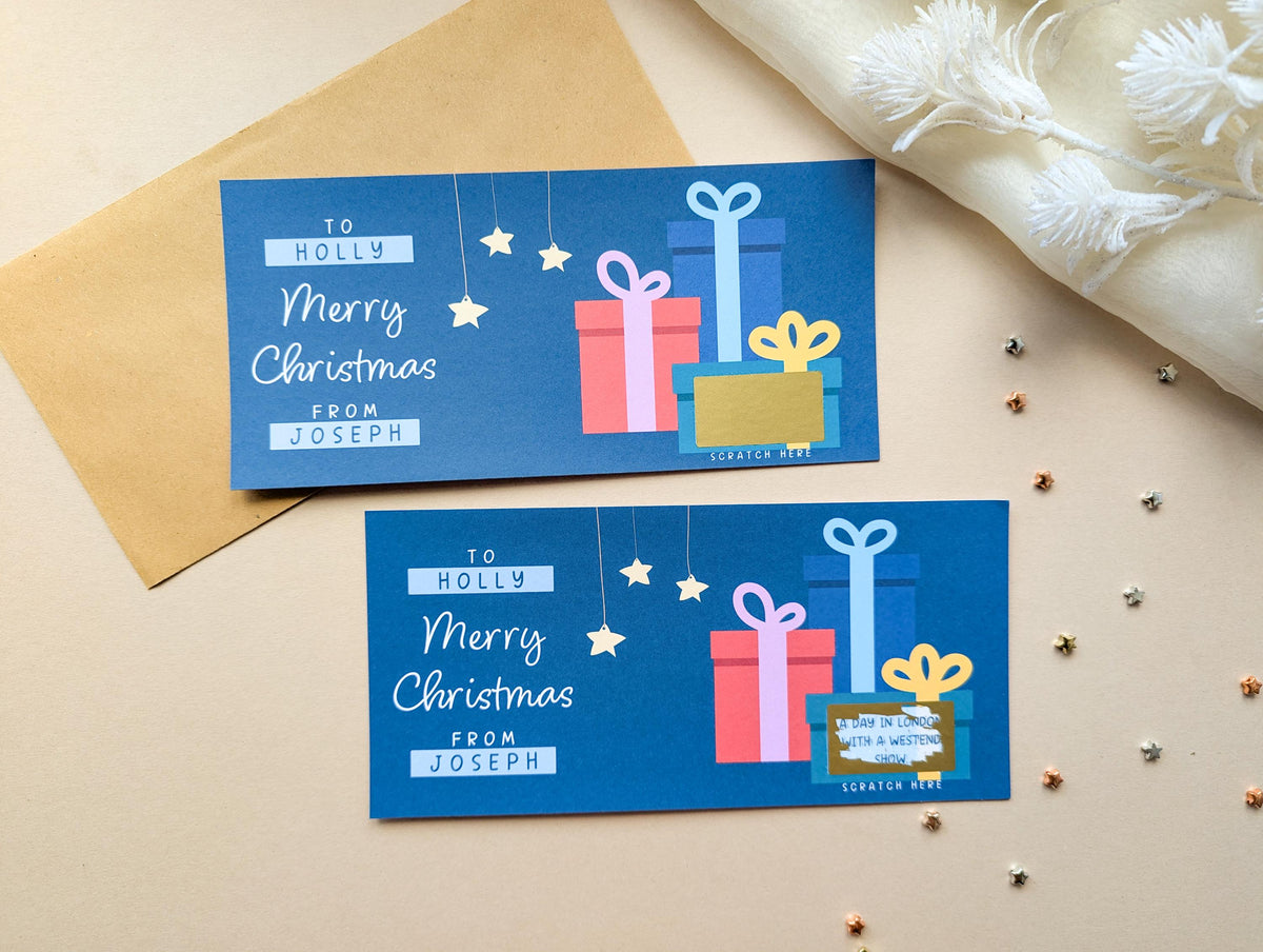 Personalised Christmas Gift Reveal Scratch Card Voucher