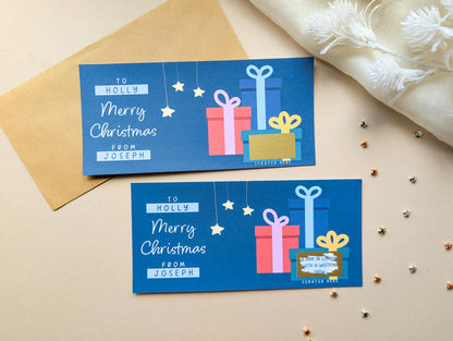 Personalised Christmas Gift Reveal Scratch Card Voucher