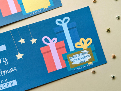 Personalised Christmas Gift Reveal Scratch Card Voucher
