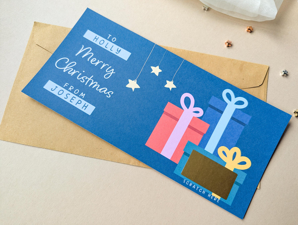 Personalised Christmas Gift Reveal Scratch Card Voucher