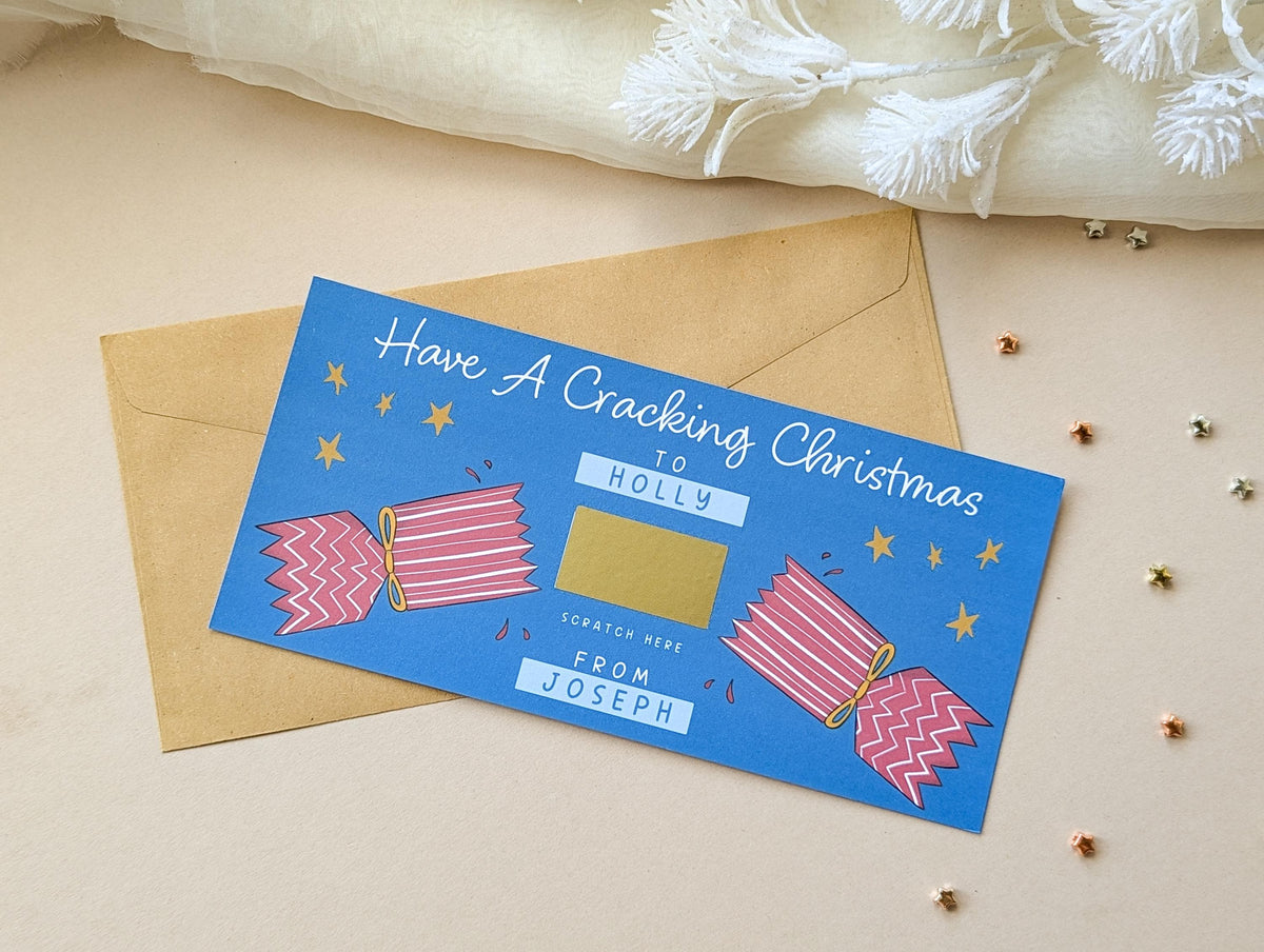 Personalised Christmas Gift Reveal Scratch Card Voucher