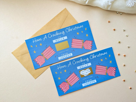 Personalised Christmas Gift Reveal Scratch Card Voucher