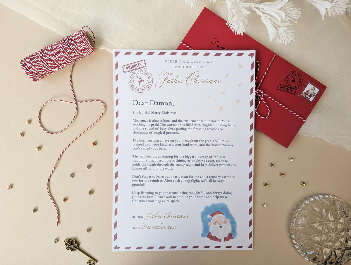 Personalised Letter From Father Christmas, Nice List Certificate, Kids Santa Letter, North Pole Mail