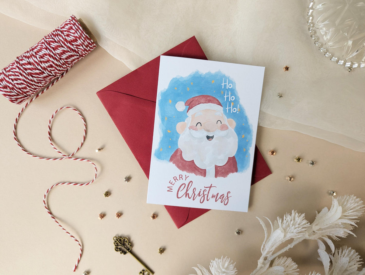 Christmas Card Mulitpack 4, Letter from Santa, Xmas, Cute Father Christmas, A6