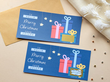 Personalised Christmas Gift Reveal Scratch Card Voucher