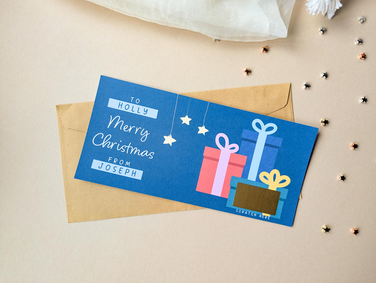 Personalised Christmas Gift Reveal Scratch Card Voucher