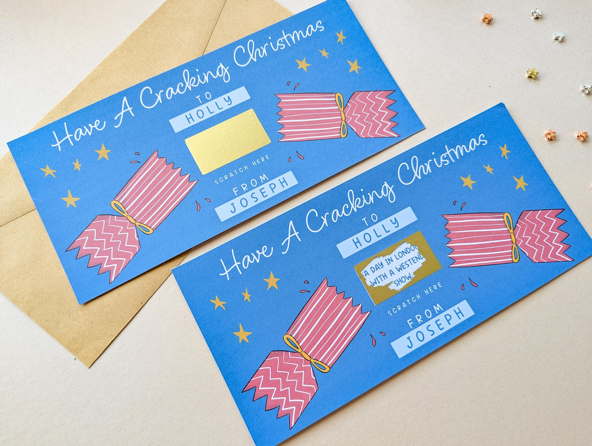 Personalised Christmas Gift Reveal Scratch Card Voucher