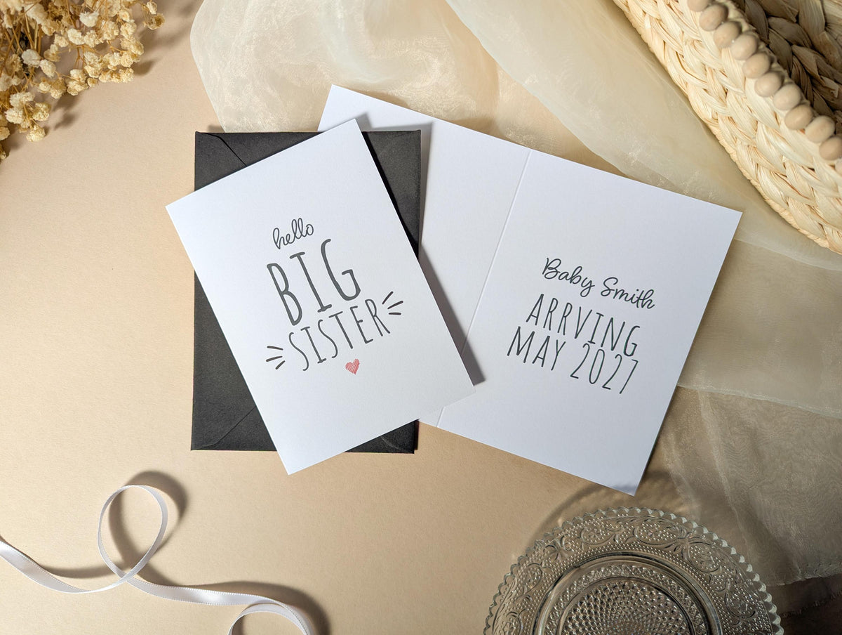 Pregnancy Announcement Scratch Card, Big Sister/Brother, Having A Baby, New Baby Card, Baby Announcement