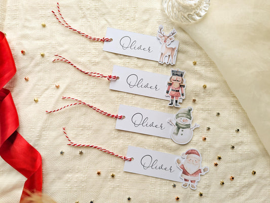 Personalised Christmas Gift Tags, Pack of 8, Holiday Gifting, Xmas Gift Wrap