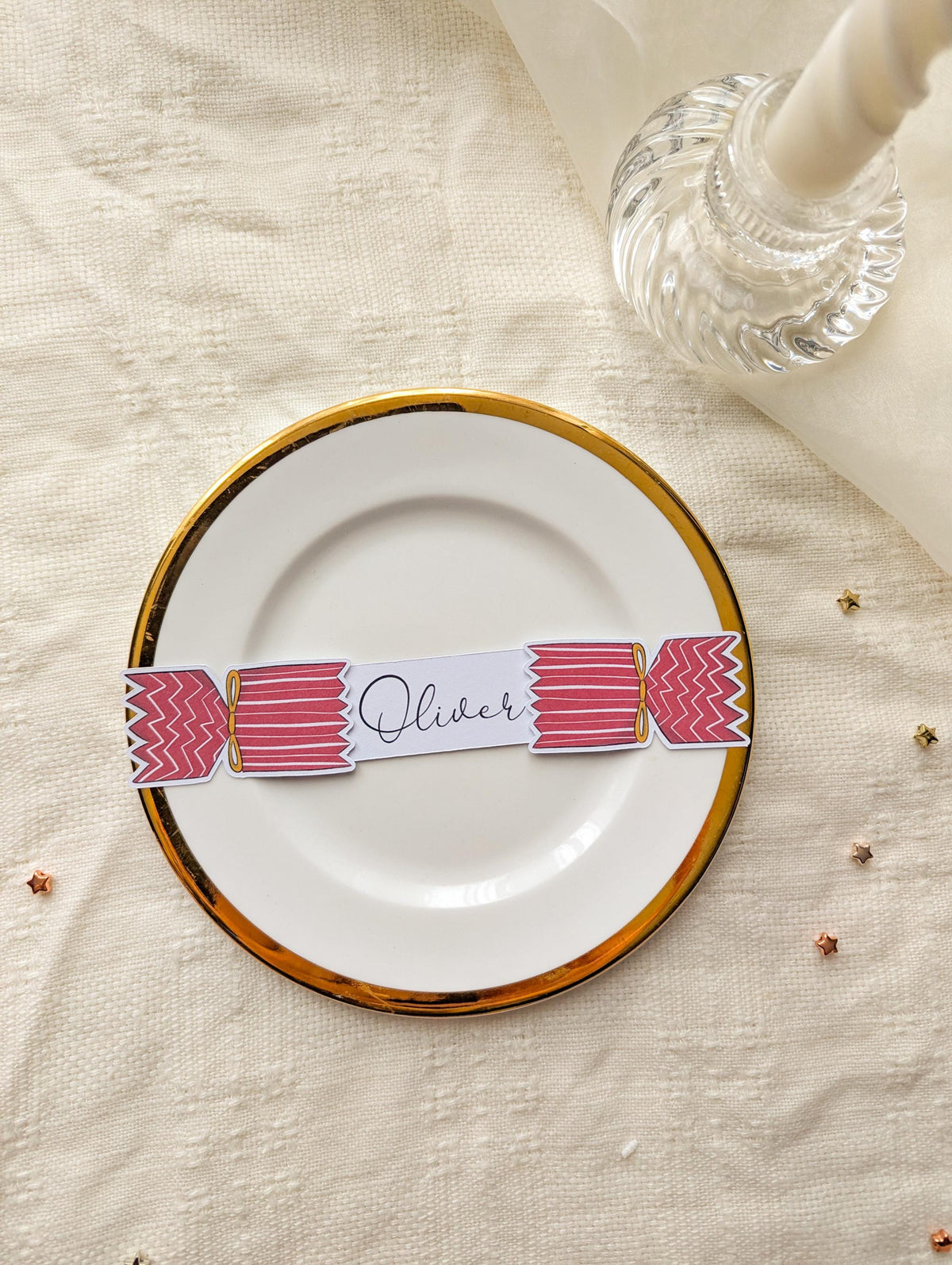 Personalised Christmas Place Cards, Pack of 8, Holiday Dinner Decor, Xmas Guest Name Tags