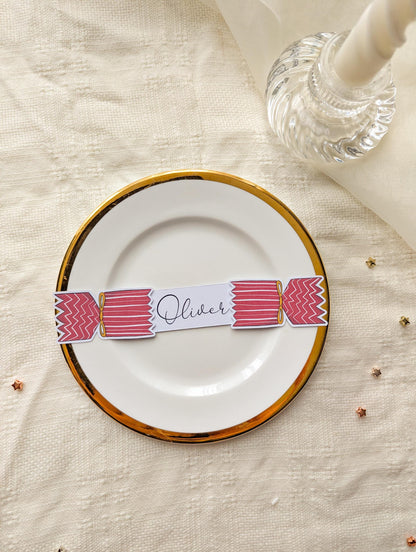 Personalised Christmas Place Cards, Pack of 8, Holiday Dinner Decor, Xmas Guest Name Tags
