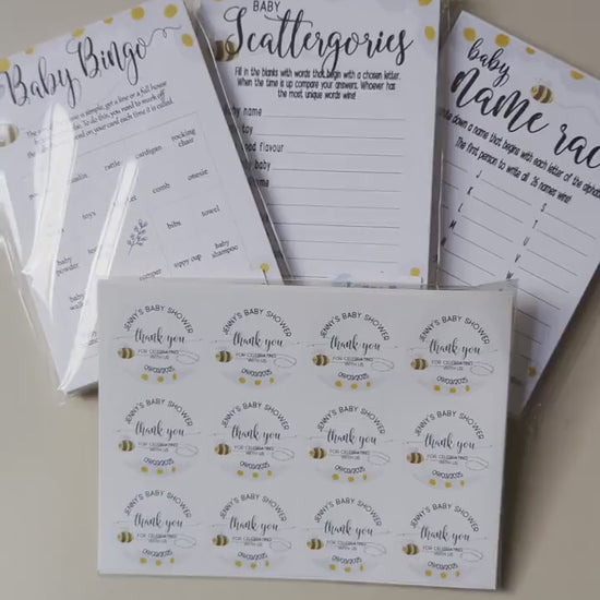 Mama to Bee Baby Shower Word Scramble Game (Printed A6)