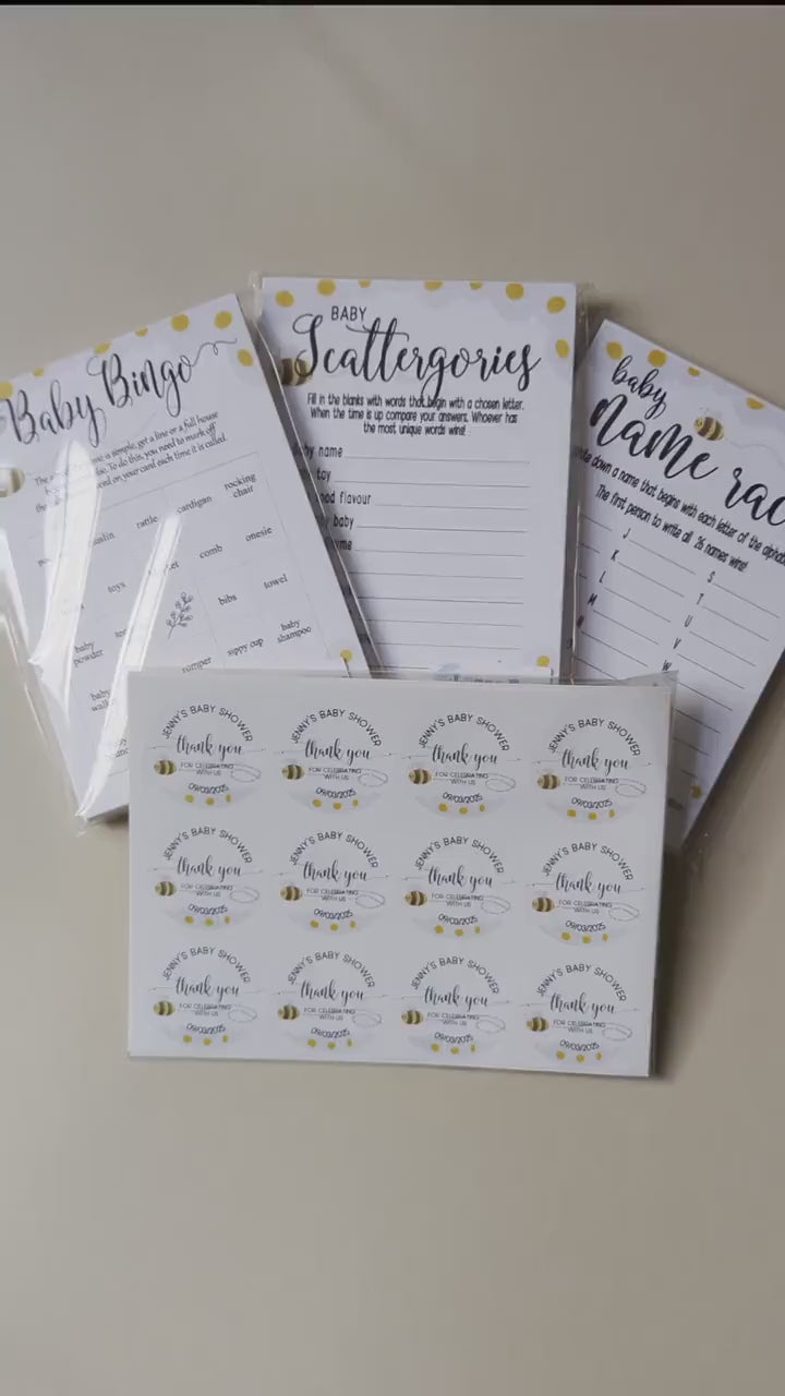 Mama to Bee Baby Shower Word Scramble Game (Printed A6)