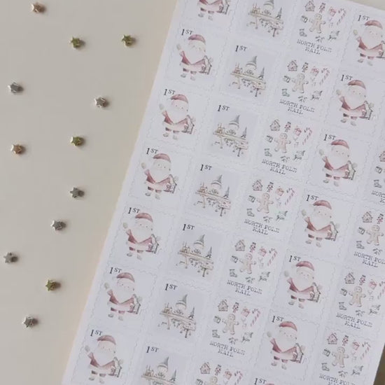 Father Christmas Stamps, DIY, Letter From Santa, Santa Stickers, North Pole Mail