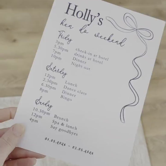 Hen Do Party Itinerary: Ribbon Theme, Bachelorette, Girls Weekend