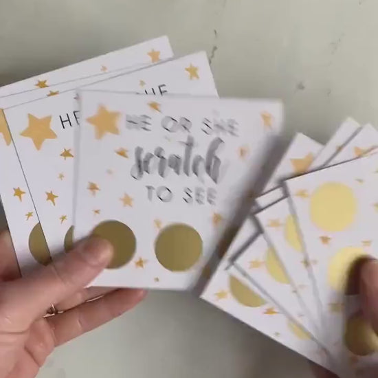 Star Gender Reveal Scratch Card: Boy or Girl Pregnancy Announcement