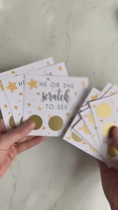 Star Gender Reveal Scratch Card: Boy or Girl Pregnancy Announcement