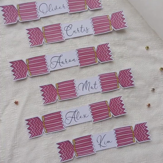 Personalised Christmas Place Cards, Pack of 8, Holiday Dinner Decor, Xmas Guest Name Tags