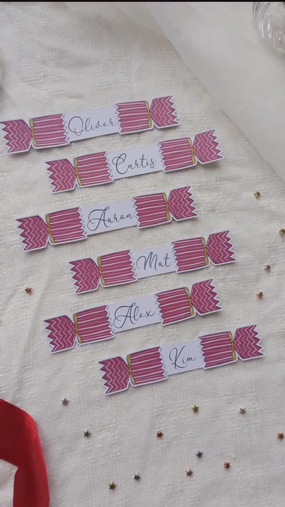 Personalised Christmas Place Cards, Pack of 8, Holiday Dinner Decor, Xmas Guest Name Tags