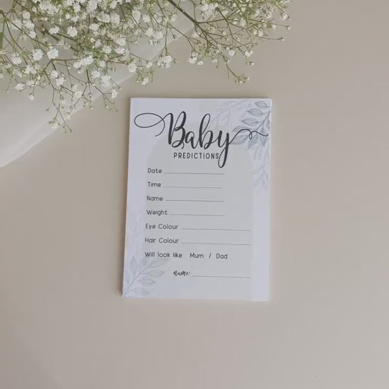Sage Green Baby Shower Bundle, Prediction and Advice Cards Game, Greenery Theme, Mum To Be, Boy Baby Shower